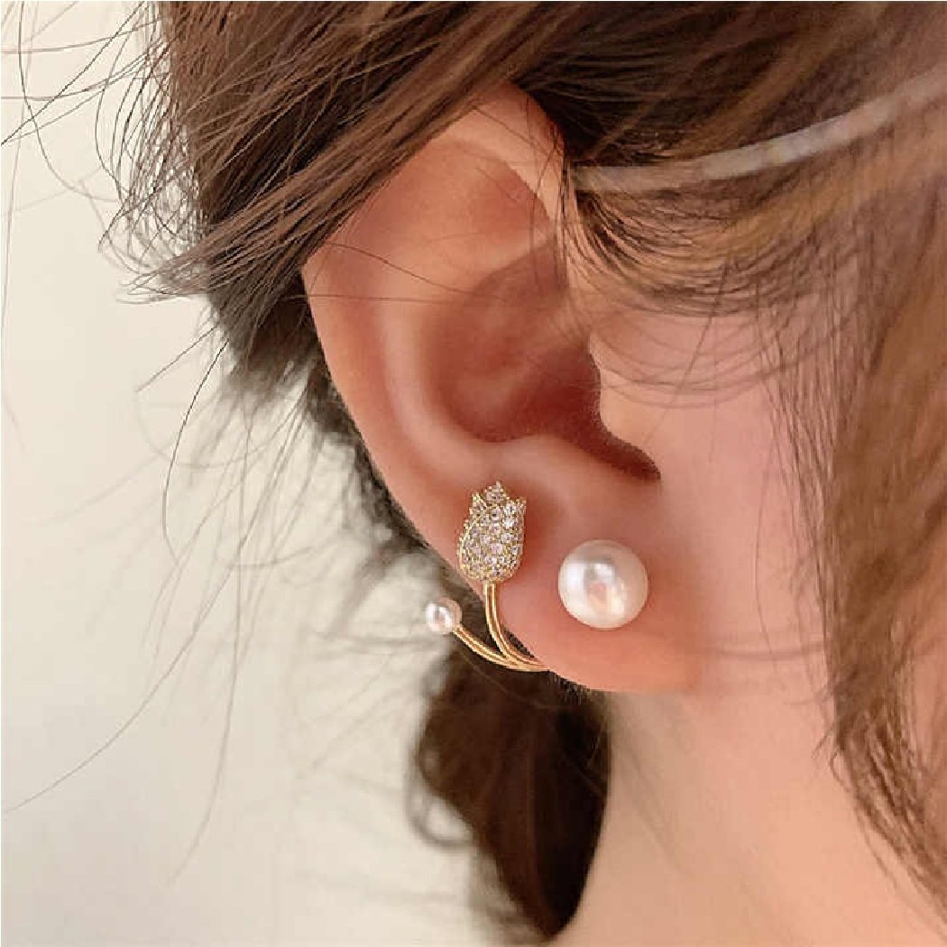 Gold Tulip Front-Back Ear