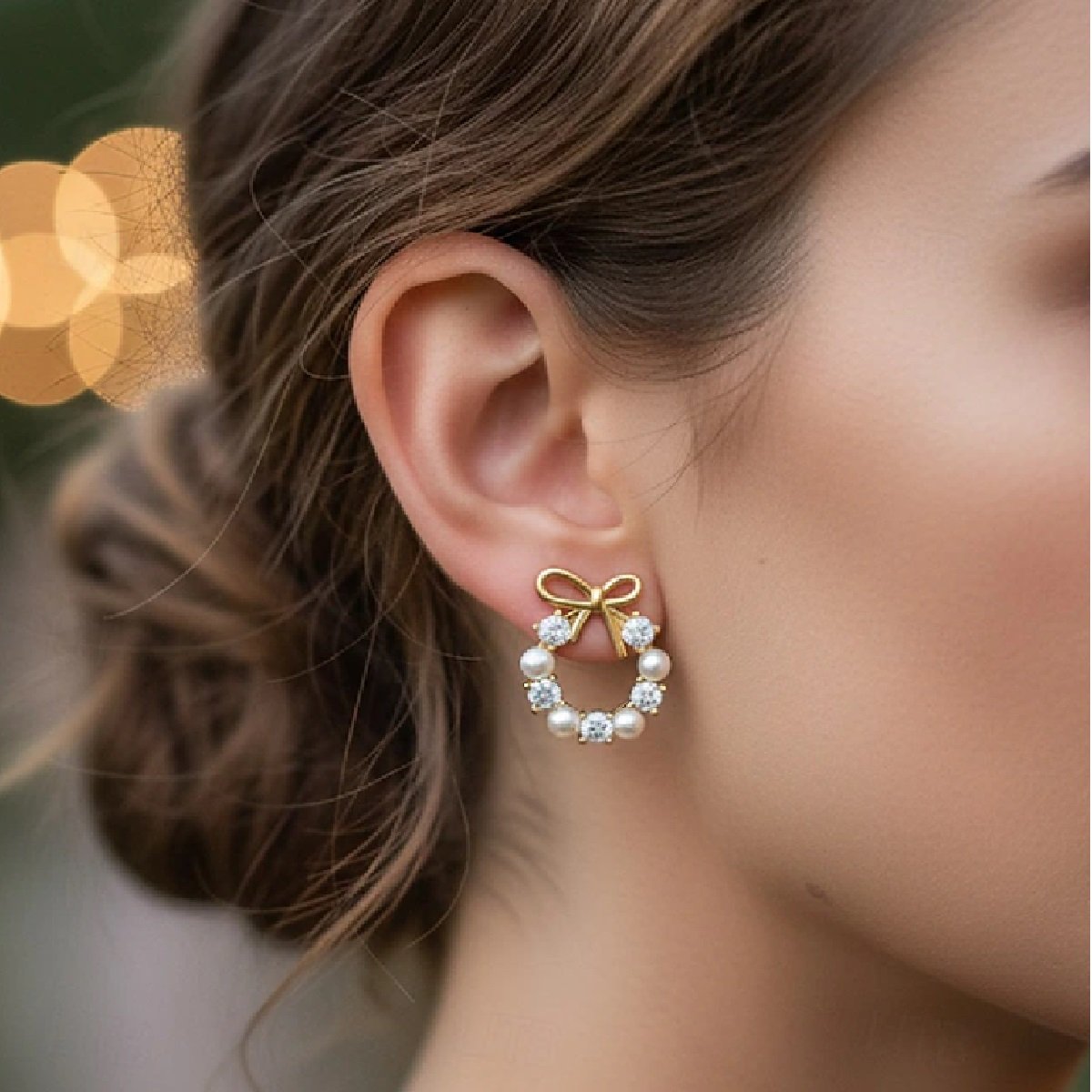 UnfoldSelf Elegant Pearl & Crystal Hoop Earrings