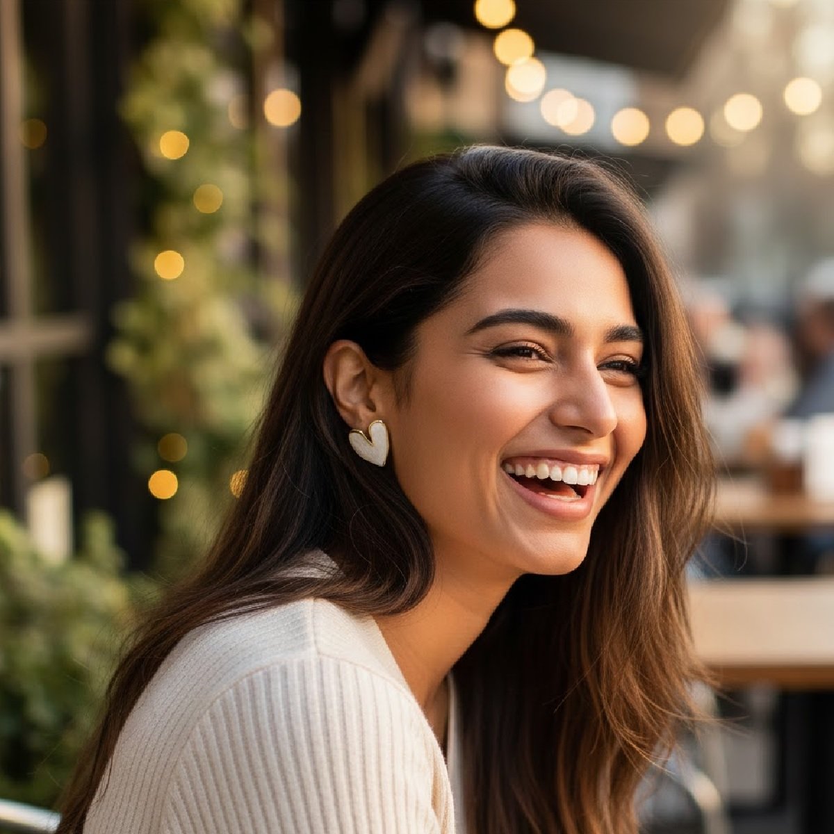 Korean Marble Heart-Shaped Stud Earrings