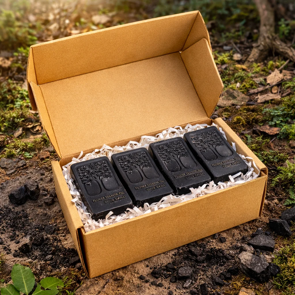 Charcoal Handmade Soap Set of 4 (120g Bars) - Image 3